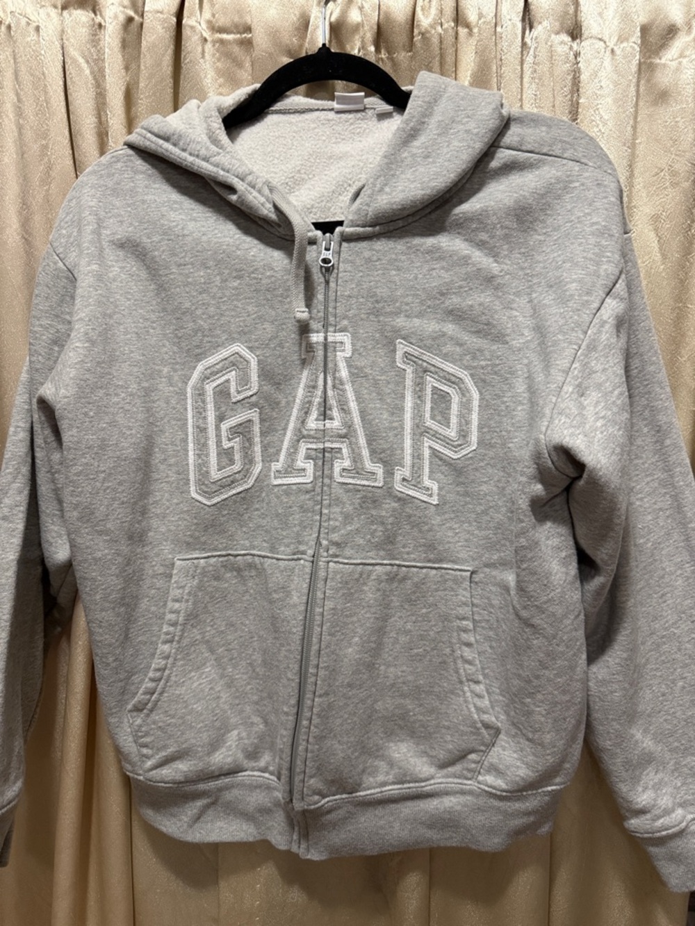 GAP Light Gray Kids Zip-Up Hoodie with Logo